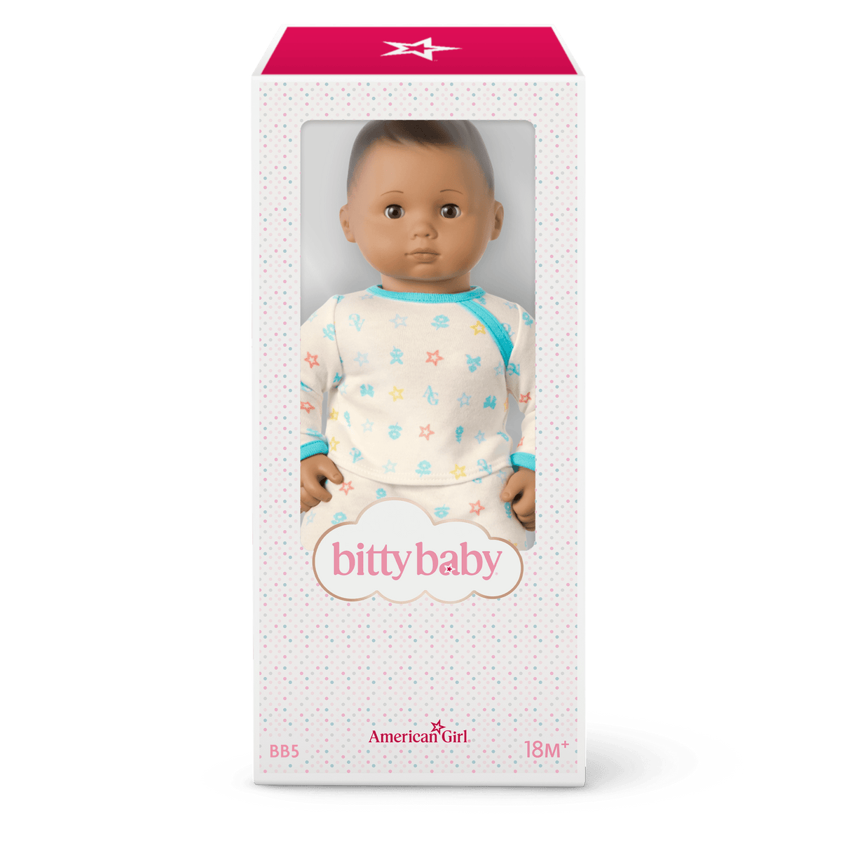 Bitty Baby® Doll #5 with dark-brown hair in Pastel Blue