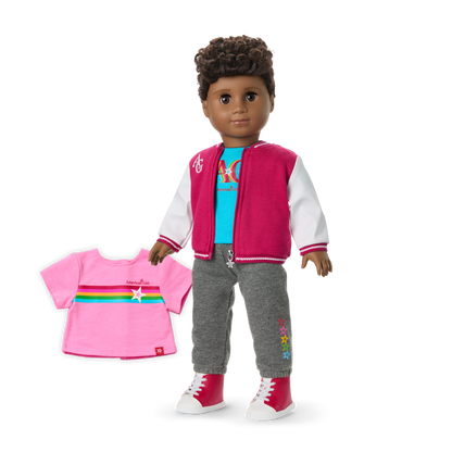 Truly Me™ 18-inch Doll #113 with curly dark-brown hair