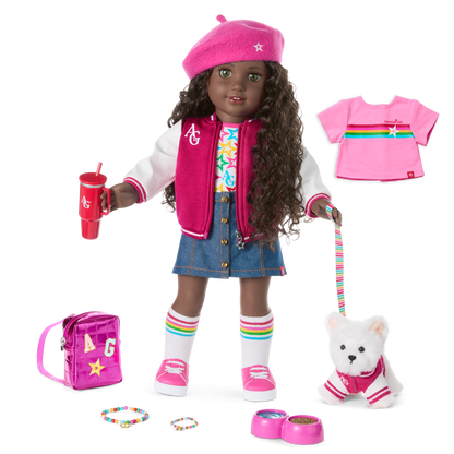 Truly Me™ 18-inch Doll #127, Puppy, Mini Backpack & Accessories AG™ Star Squad Bundle
