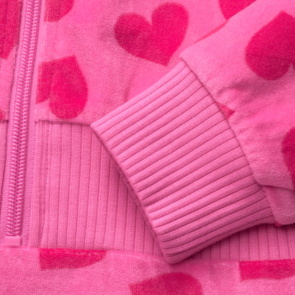Pink Hearts Hoodie Dress for Girls