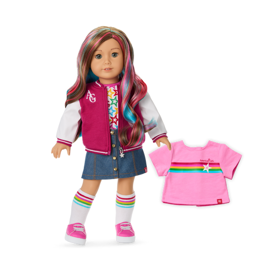 Truly Me™ 18-inch Doll #101 with wavy caramel hair