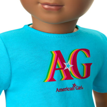 Truly Me™ 18-inch Doll #113 with curly dark-brown hair