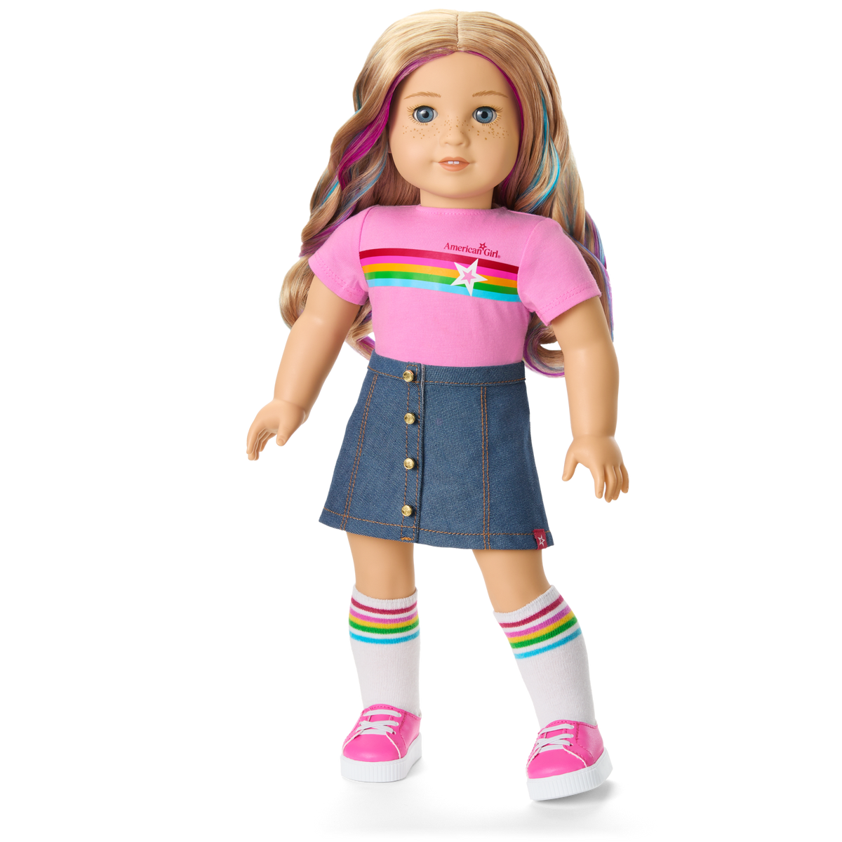 Truly Me™ 18-inch Doll #110 with wavy blonde hair