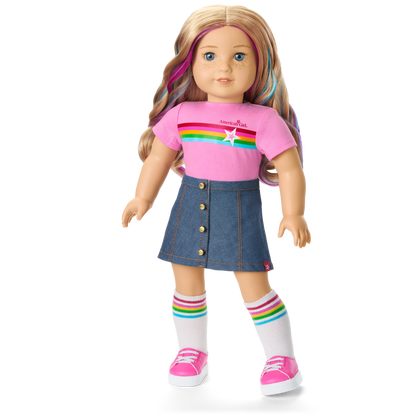 Truly Me™ 18-inch Doll #110 with wavy blonde hair