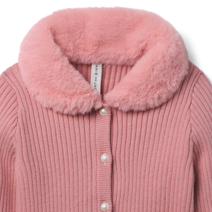 American Girl® x Janie and Jack Rosy Ribbed Cardigan for Girls