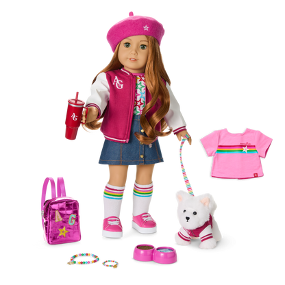 Truly Me™ 18-inch Doll #103, Puppy, Mini Backpack & Accessories AG™ Star Squad Bundle