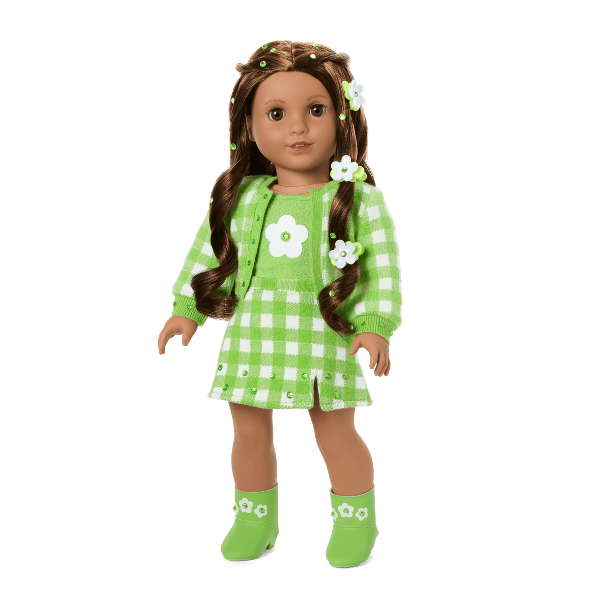August Peridot Glow Outfit for 18-inch Dolls