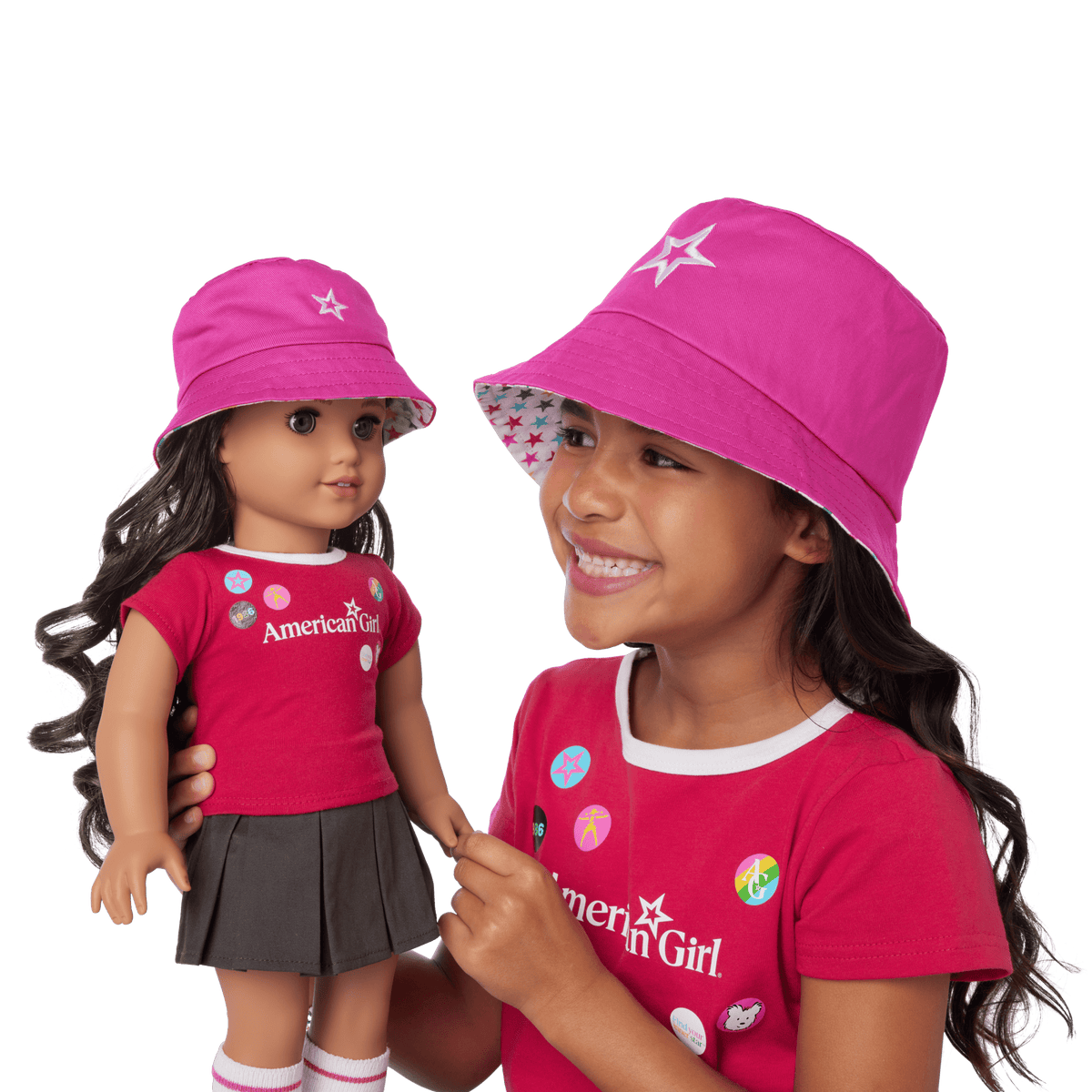 AG™ Star Bucket Hat Set for Girls & Dolls