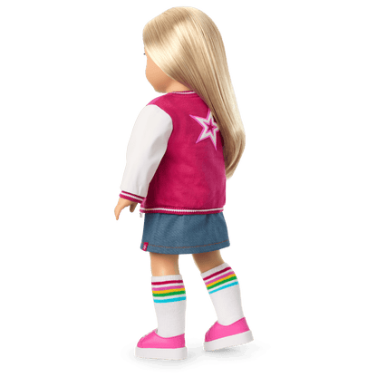 Truly Me™ 18-inch Doll #100 with straight layered blonde hair