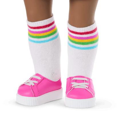 Truly Me™ 18-inch Doll #112 with curly dark-brown hair