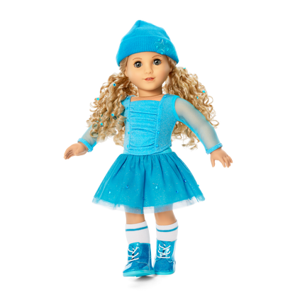 December Blue Brilliance Topaz Outfit for 18-inch Dolls