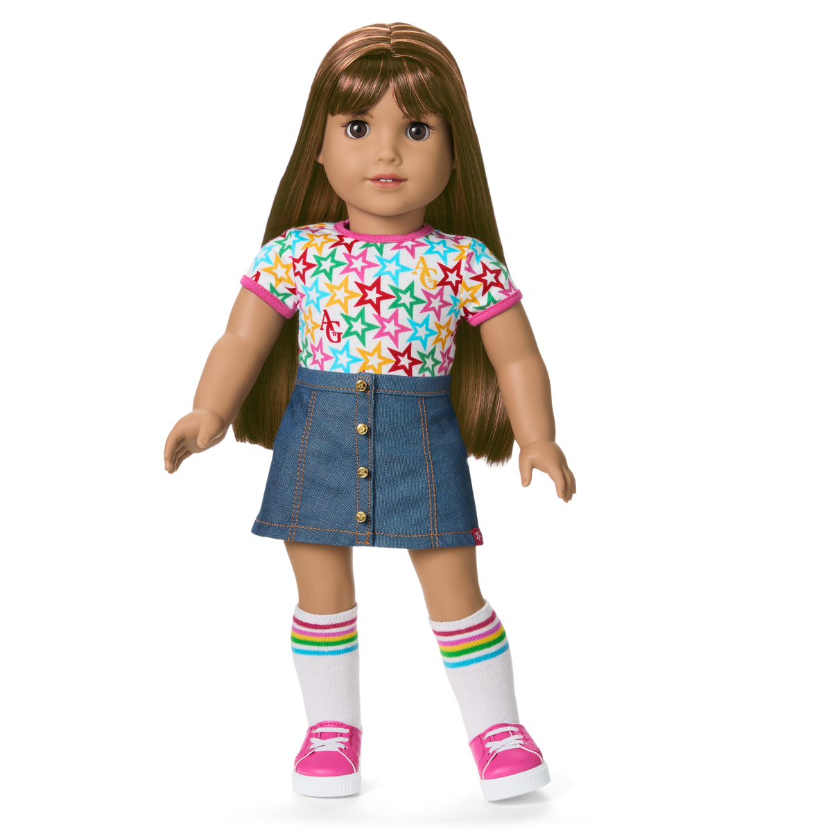 Truly Me™ 18-inch Doll #122 with straight dark-brown hair