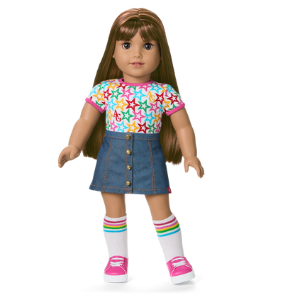 Truly Me™ 18-inch Doll #122 with straight dark-brown hair