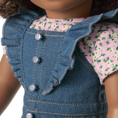 Western Flowers Denim Jumpsuit for 18-inch Dolls