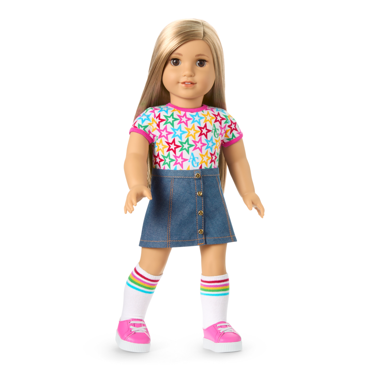 Truly Me™ 18-inch Doll #131 with straight blonde hair