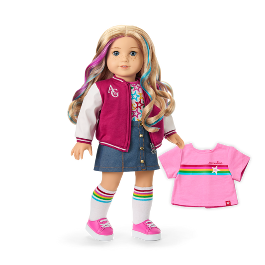 Truly Me™ 18-inch Doll #110 with wavy blonde hair