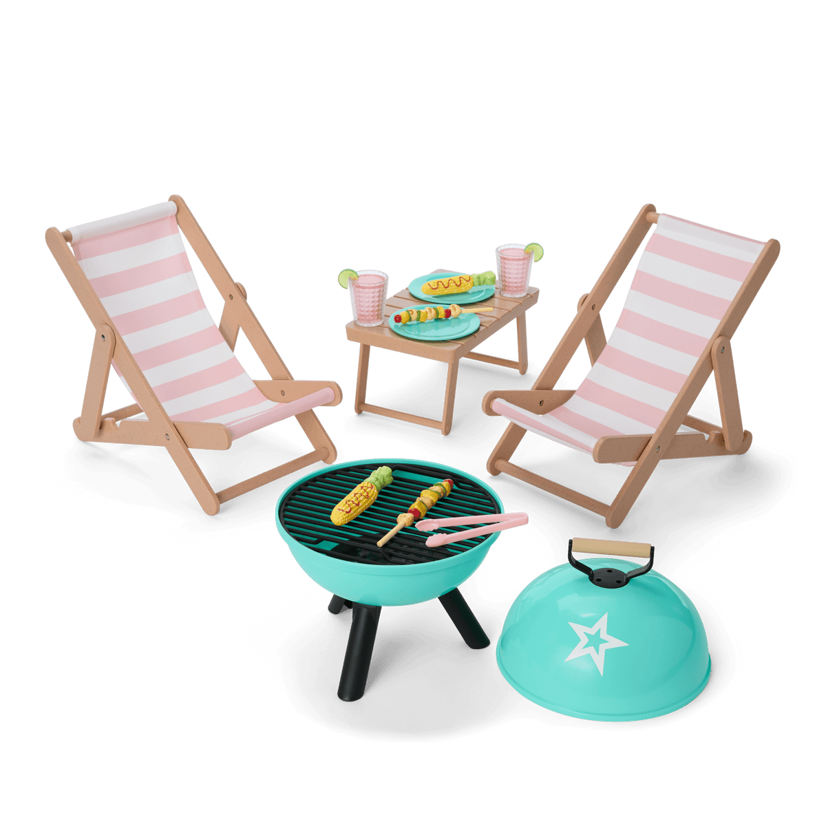 Raquel's™ Beach Chairs & Barbecue Set for 18-inch Dolls (Girl of the Year™ 2026)