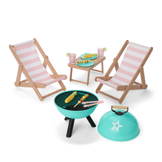 Raquel's™ Beach Chairs & Barbecue Set for 18-inch Dolls (Girl of the Year™ 2026)