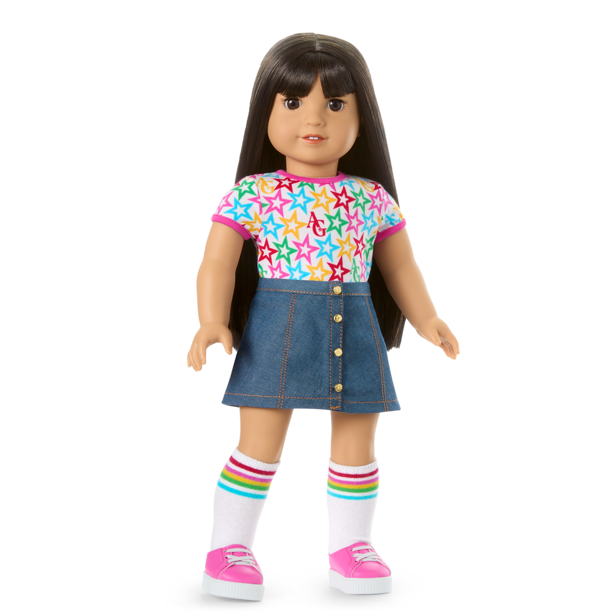 Truly Me™ 18-inch Doll #130 with straight black-brown hair