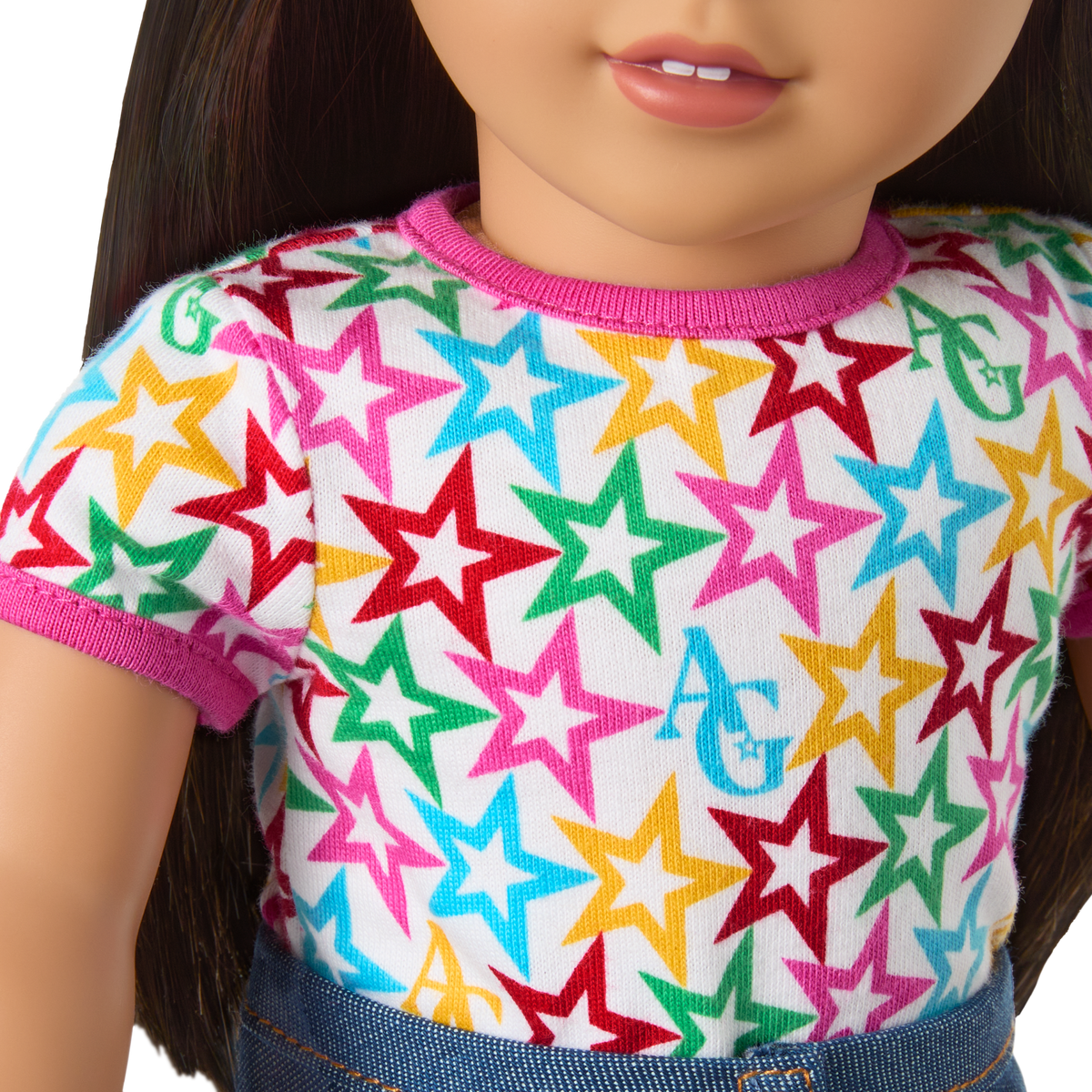 Truly Me™ 18-inch Doll #124 with straight black-brown hair