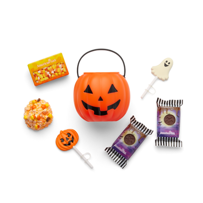 Claws & Cuddles Cat Costume & Trick-or-Treat Set Bundle for 18-inch Dolls