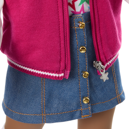 Truly Me™ 18-inch Doll #112 with curly dark-brown hair