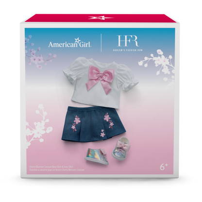 American Girl® x Harlem’s Fashion Row Cherry Blossom Couture Bow Shirt & Jean Skirt for 18-inch Dolls
