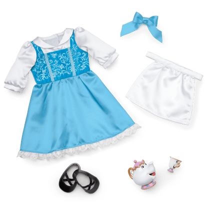American Girl® Disney Princess Belle Blue Dress, Mrs. Potts, Chip & Accessories for 18-inch Dolls