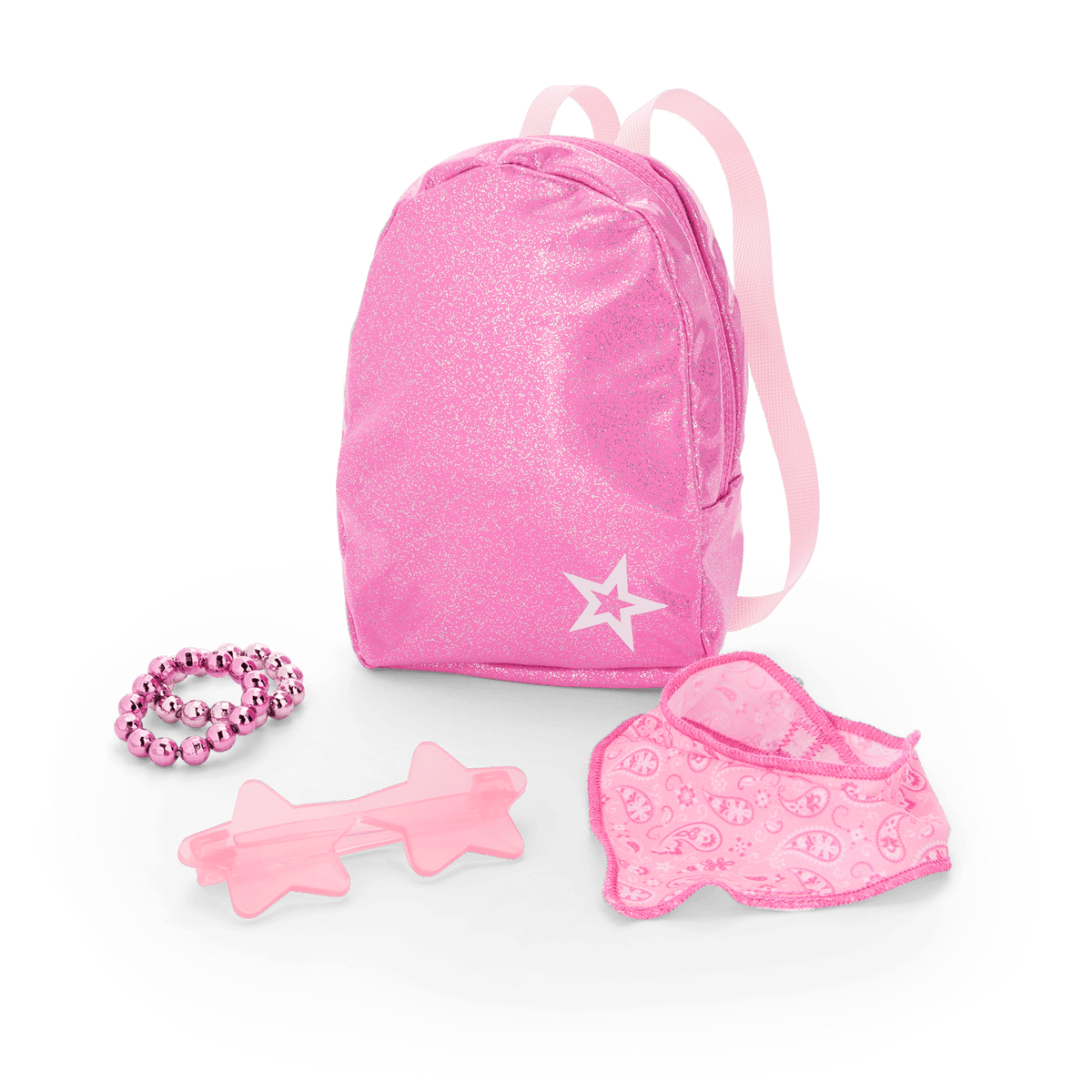 Glam Pink Cowgirl Outfit & Pink Spotted Cow Backpack & Accessory Set  Bundle