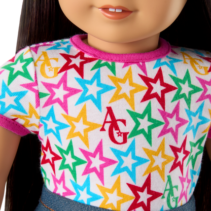 Truly Me™ 18-inch Doll #130 with straight black-brown hair