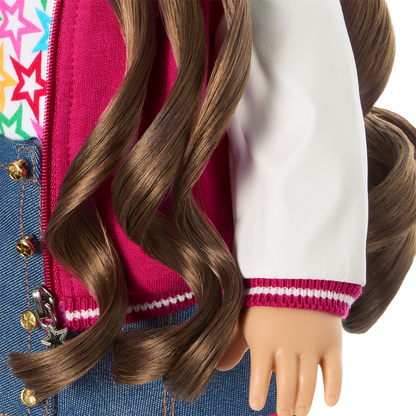 Truly Me™ 18-inch Doll #126 with wavy brown hair