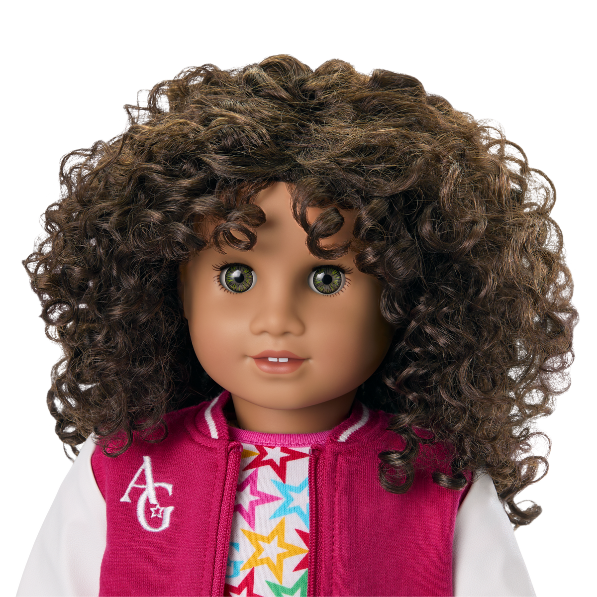 Truly Me™ 18-inch Doll #132 with curly dark-brown hair