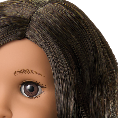 Truly Me™ 18-inch Doll #108 with curly black-brown hair
