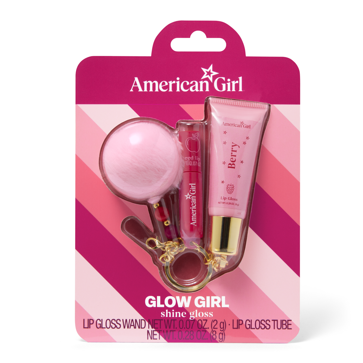 American Girl™ Lip Gloss Keychain Set for Girls
