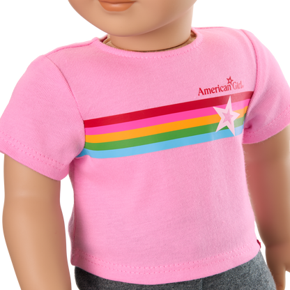 Truly Me™ 18-inch Doll #104 with straight caramel hair