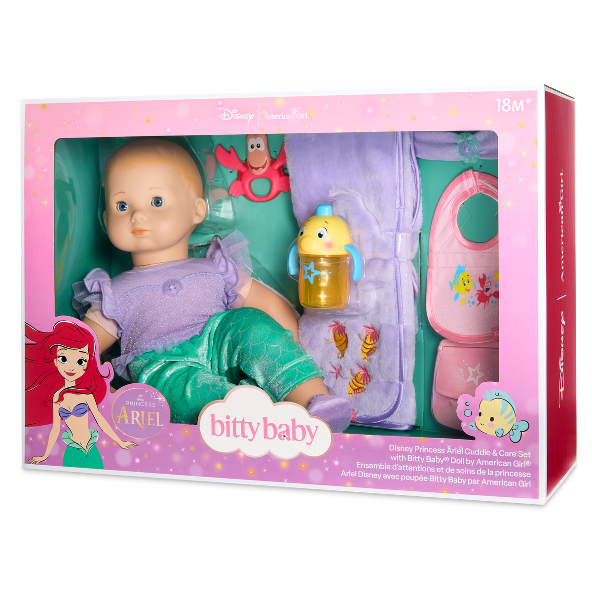 Disney Princess Ariel Cuddle & Care Set with Bitty Baby® Doll by American Girl®