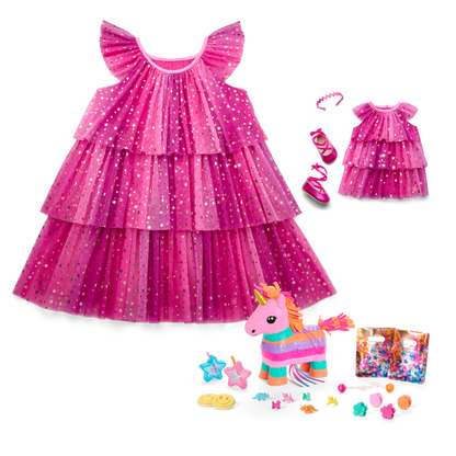 Pink Party-Ready Dresses & Accessories for Girls & 18-inch Dolls
