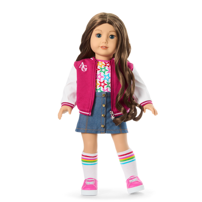 Truly Me™ 18-inch Doll #126 with wavy brown hair