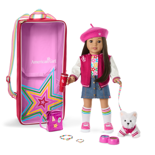 Truly Me™ 18-inch Doll #124, Accessories, Puppy & Doll Carrier