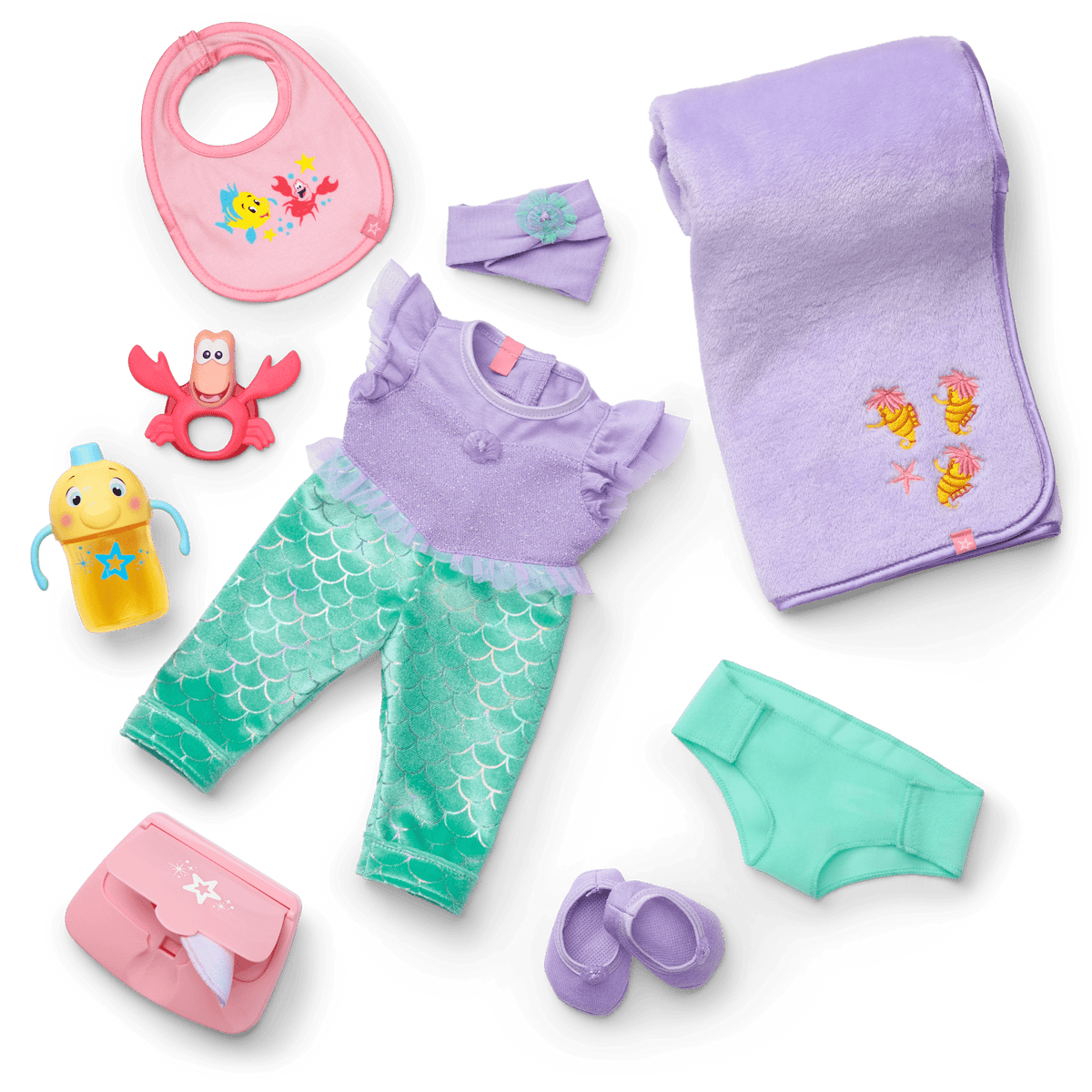 Disney Princess Ariel Cuddle & Care Set with Bitty Baby® Doll by American Girl®