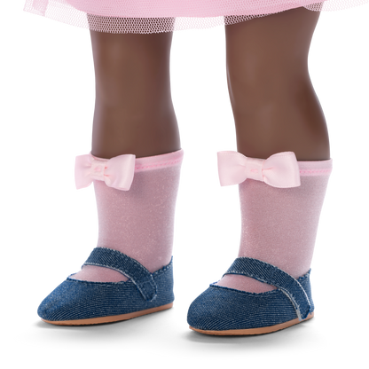 American Girl® x Harlem’s Fashion Row Cherry Blossom Couture Buttoned-Up Bows Top & Skirt for 18-inch Dolls