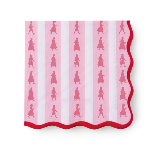 American Girl™ x Bonjour Fête Pink Stripe Large Napkins (Set of 20)