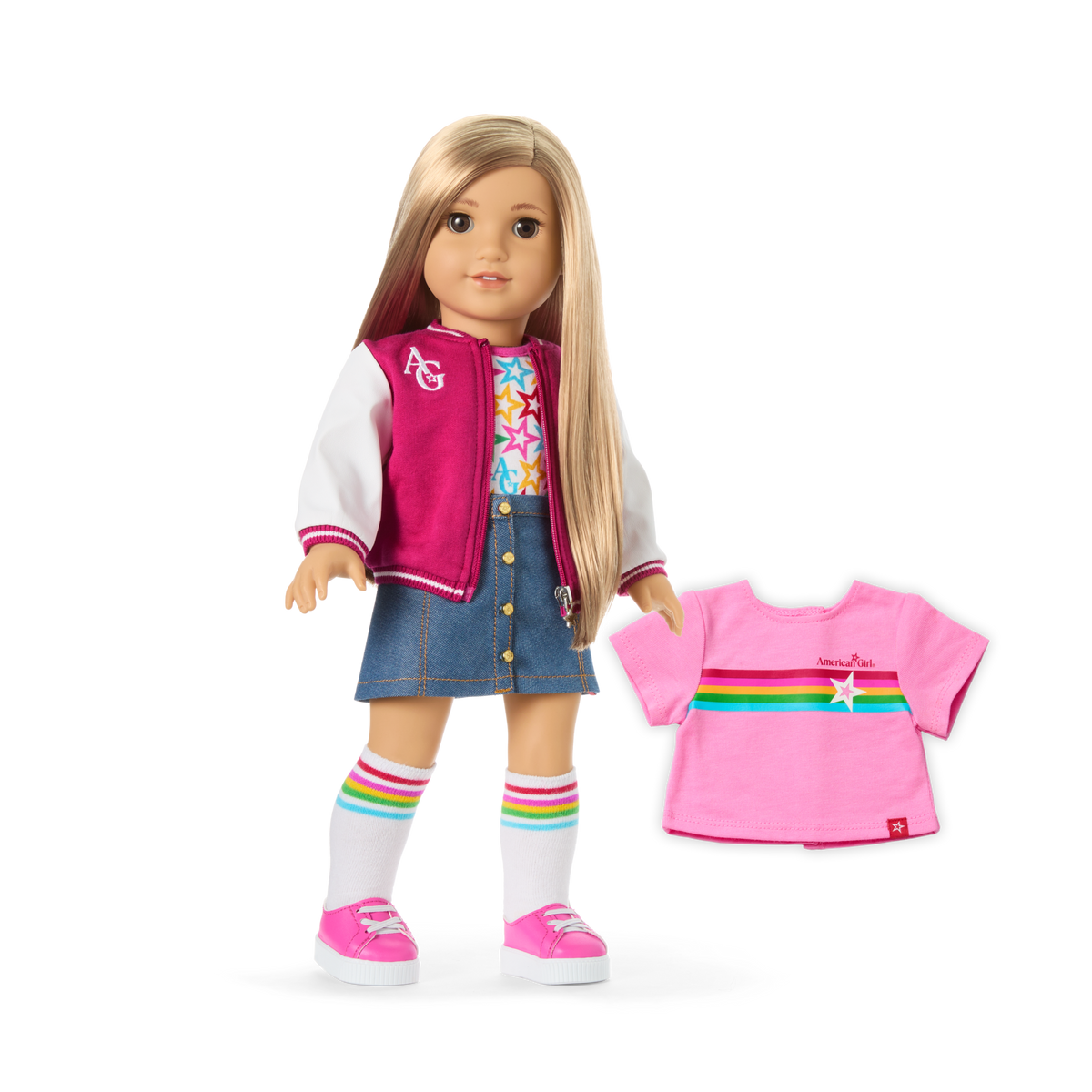 Truly Me™ 18-inch Doll #131 with straight blonde hair