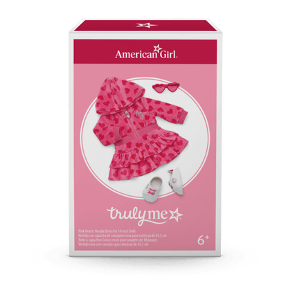 Pink Hearts Hoodie Dress for 18-inch Dolls