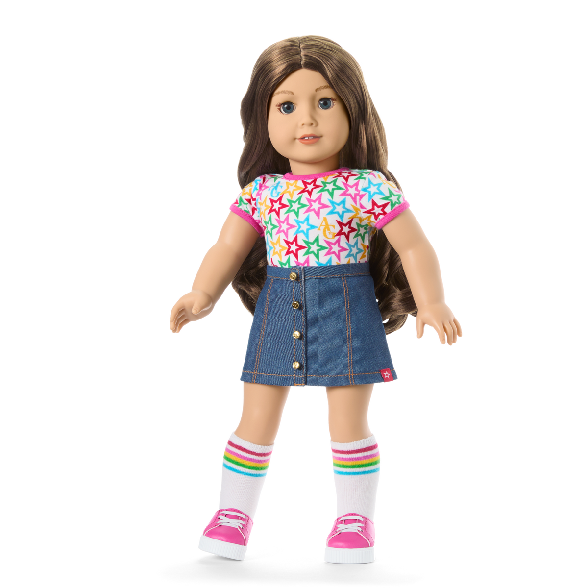 Truly Me™ 18-inch Doll #126 with wavy brown hair