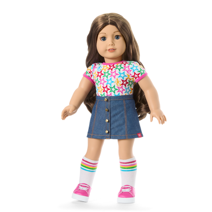 Truly Me™ 18-inch Doll #126 with wavy brown hair