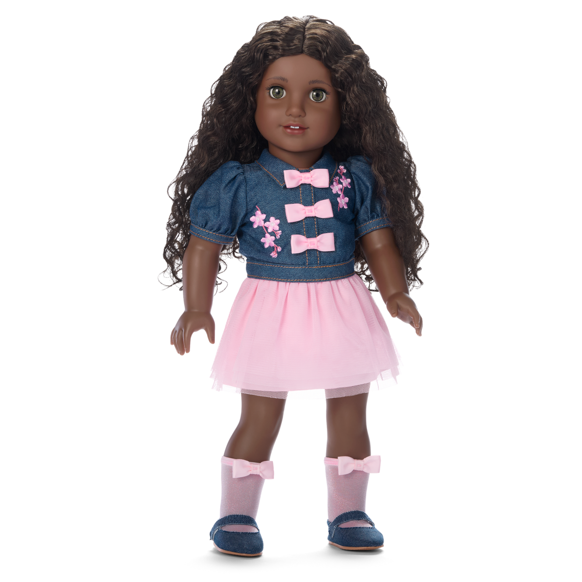 American Girl® x Harlem’s Fashion Row Cherry Blossom Couture Buttoned-Up Bows Top & Skirt for 18-inch Dolls