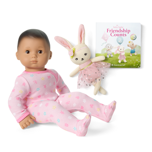 Bitty Baby® Doll #5 in Pastel Pink + Bunny Friend & Board Book