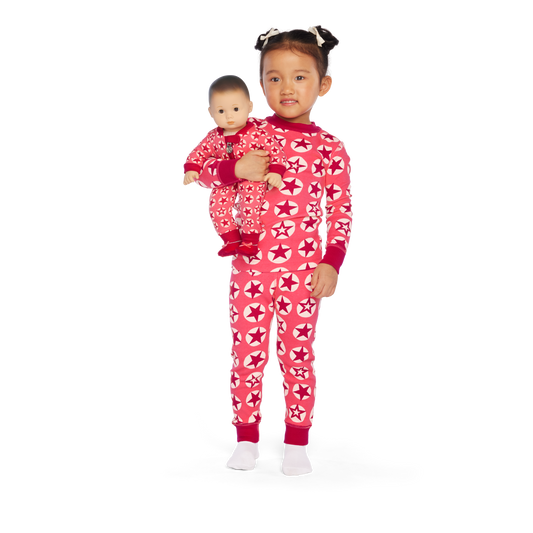 American Girl® x Hanna Andersson Berry Bright Stars Pajamas for Little Girls & Bitty Baby® Dolls