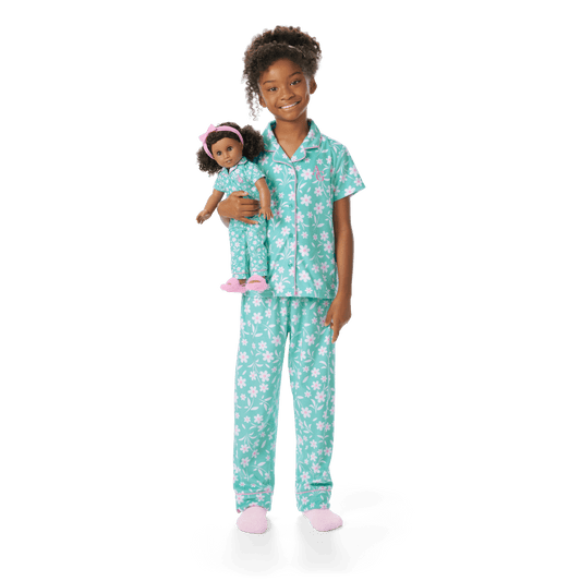 Flower Fun PJs for Girls & 18-inch Dolls